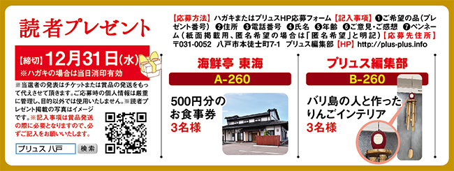 プリュス260 プレゼント 応募フォーム